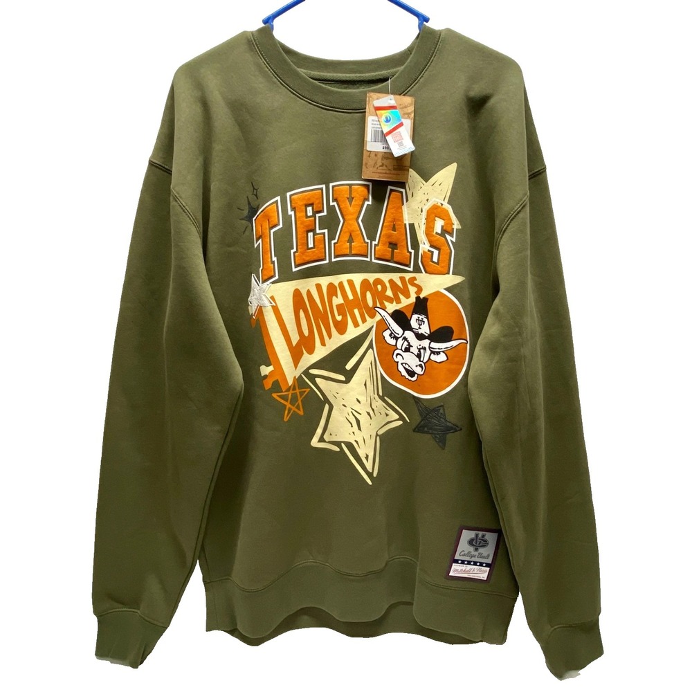 Texas Longhorns NCAA Sweatshirt Large Green School Spirit UOT College M &‎ N NWT